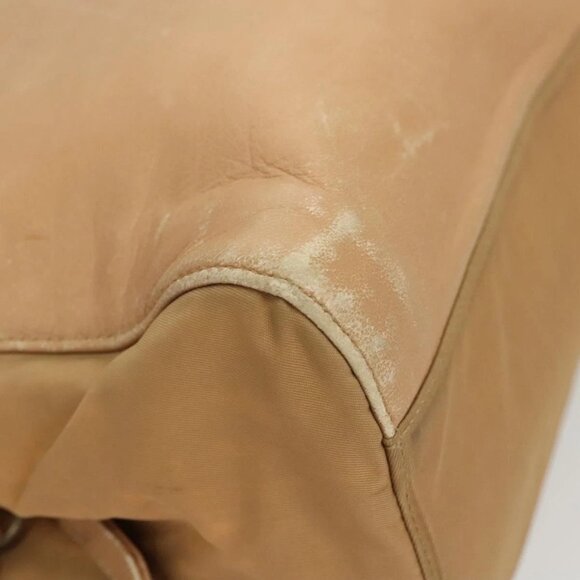 PRADA Chain Shoulder Bag Leather Beige Gold Auth 122203 - Picture 4 of 16